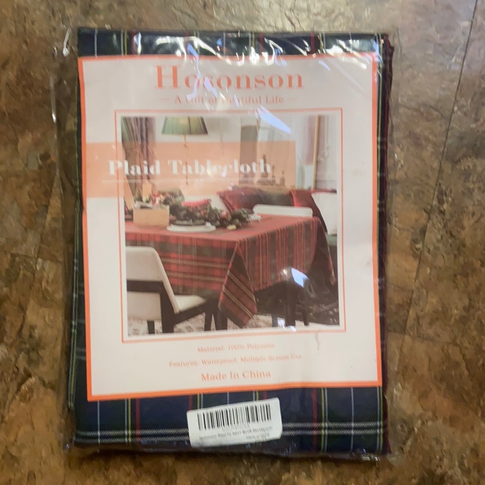 Plaid tablecloth - 60” x 144”